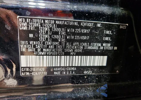 2023 Toyota Rav4 Xle from USA, damaged, VIN 4T3RWRFV0PU091239